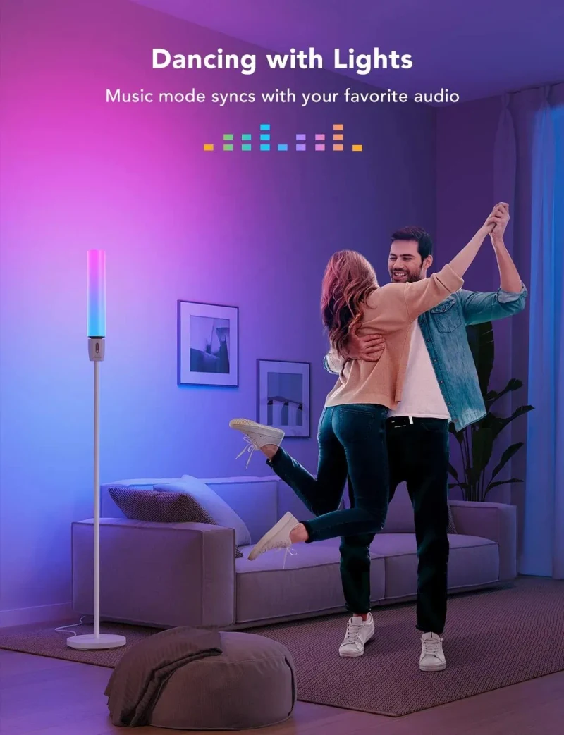lampa de podea GOVEE RGBICW Cylinder Floor Lamp, Wi-Fi + BT, Multicolor + Extra White LEDs 5