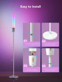 lampa de podea GOVEE RGBICW Cylinder Floor Lamp, Wi-Fi + BT, Multicolor + Extra White LEDs 6