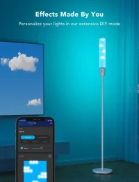 lampa de podea GOVEE RGBICW Cylinder Floor Lamp, Wi-Fi + BT, Multicolor + Extra White LEDs 7