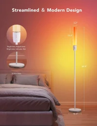 lampa de podea GOVEE RGBICW Cylinder Floor Lamp, Wi-Fi + BT, Multicolor + Extra White LEDs 8