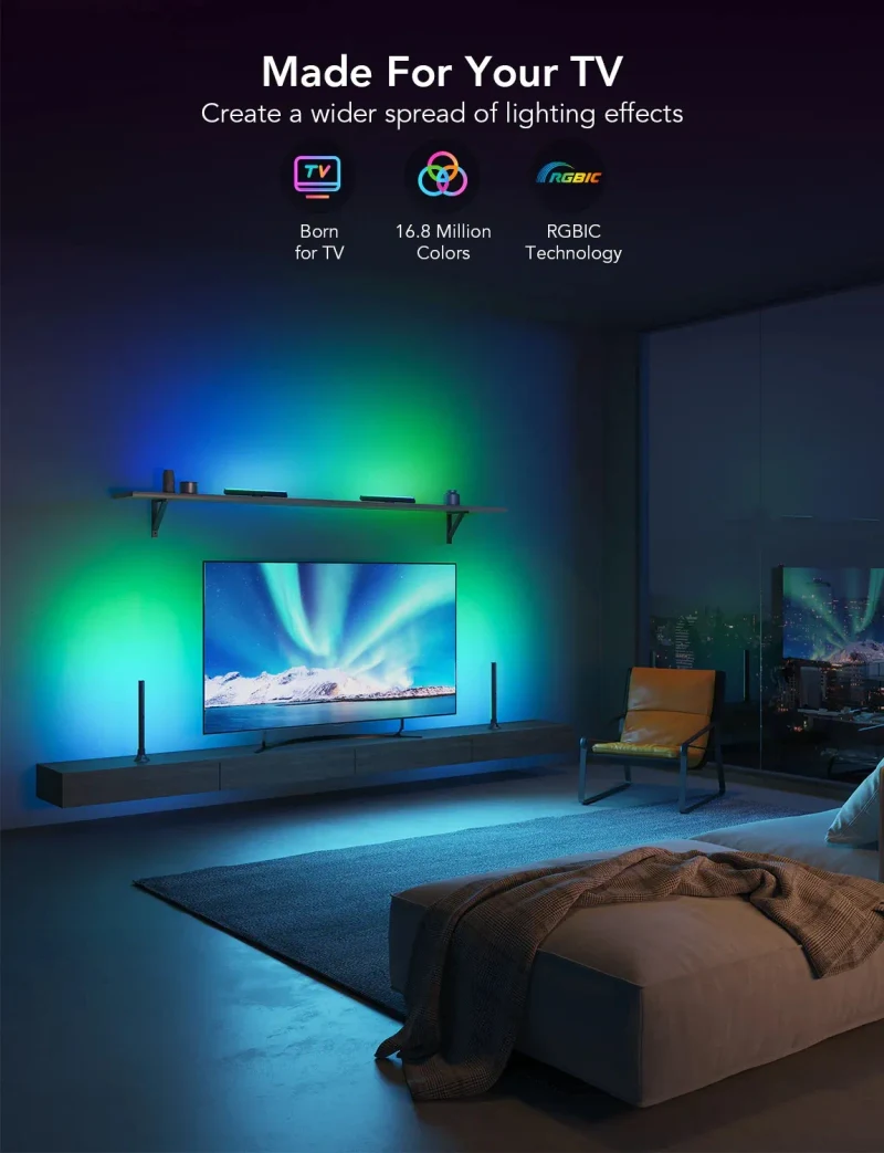 Bare luminoase TV GOVEE RGBIC TV Light Bars for 45-70 inch TVs 4