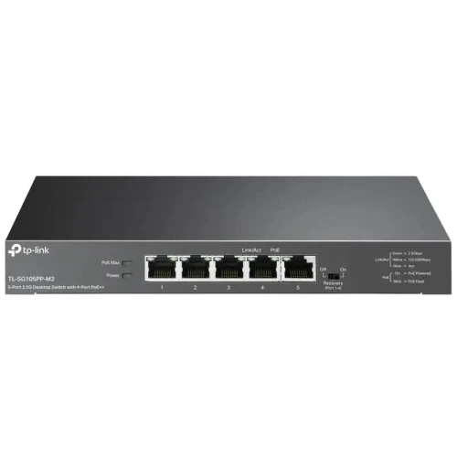 PoE Switch TP-LINK TL-SG105PP-M2, 4x 802.3af/at/bt PoE++
