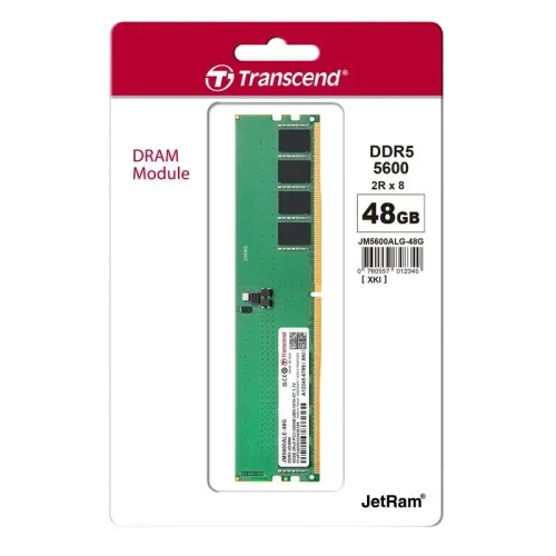 RAM Transcend JetRam, DDR5 SDRAM, 5600 MHz, 48GB, JM5600ALE-48G