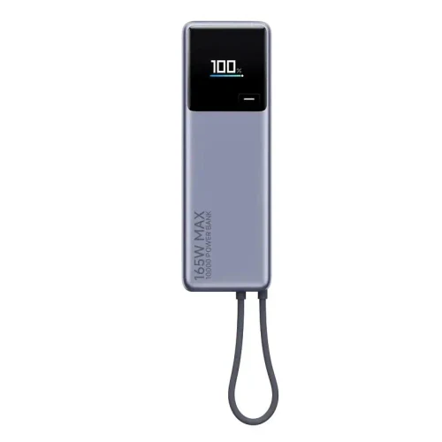 Power Bank, Xiaomi 10000 mah, (Integrated Cable) 165W, Gray, GL