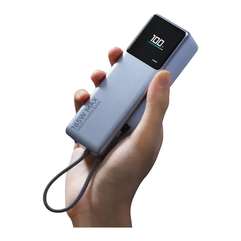 Power Bank, Xiaomi 10000 mah, (Integrated Cable) 165W, Gray, GL 10