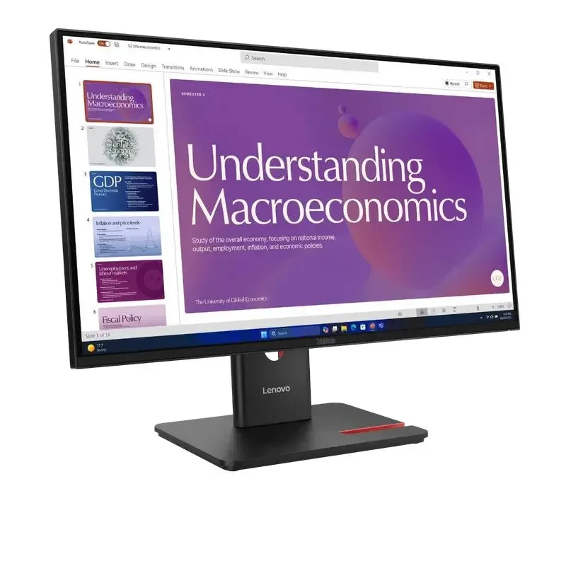 24" Monitor Lenovo T24D-40, IPS 1920x1080 FHD, Black 8