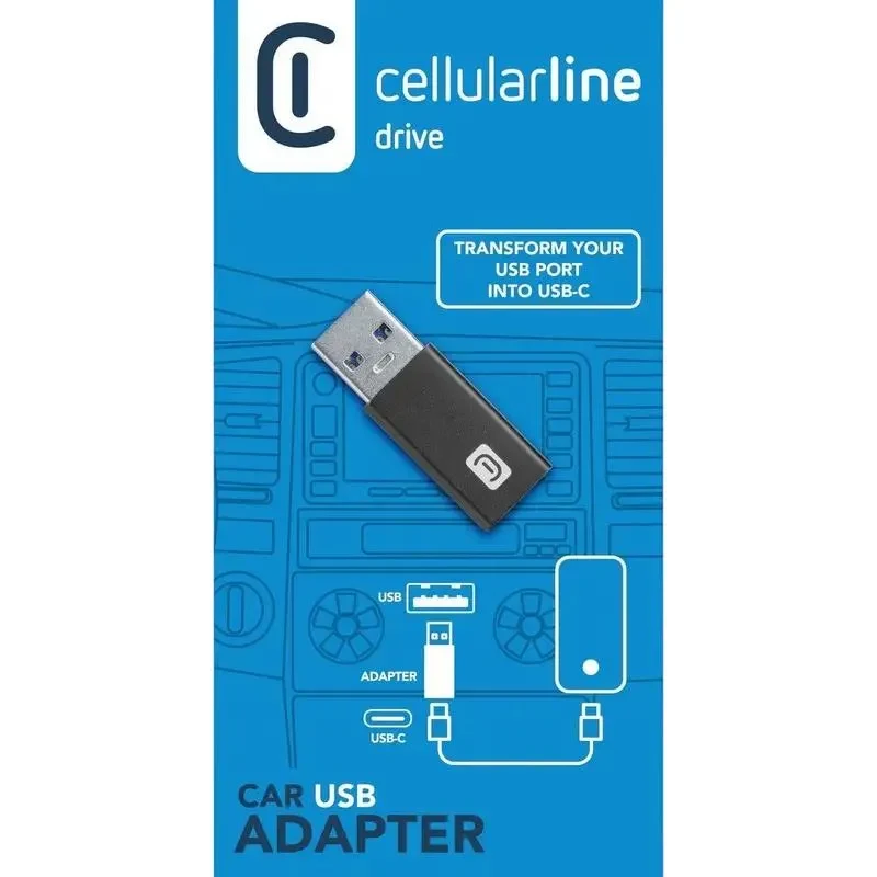 USB Adapter Cellularline USB-C to USB, Black 2