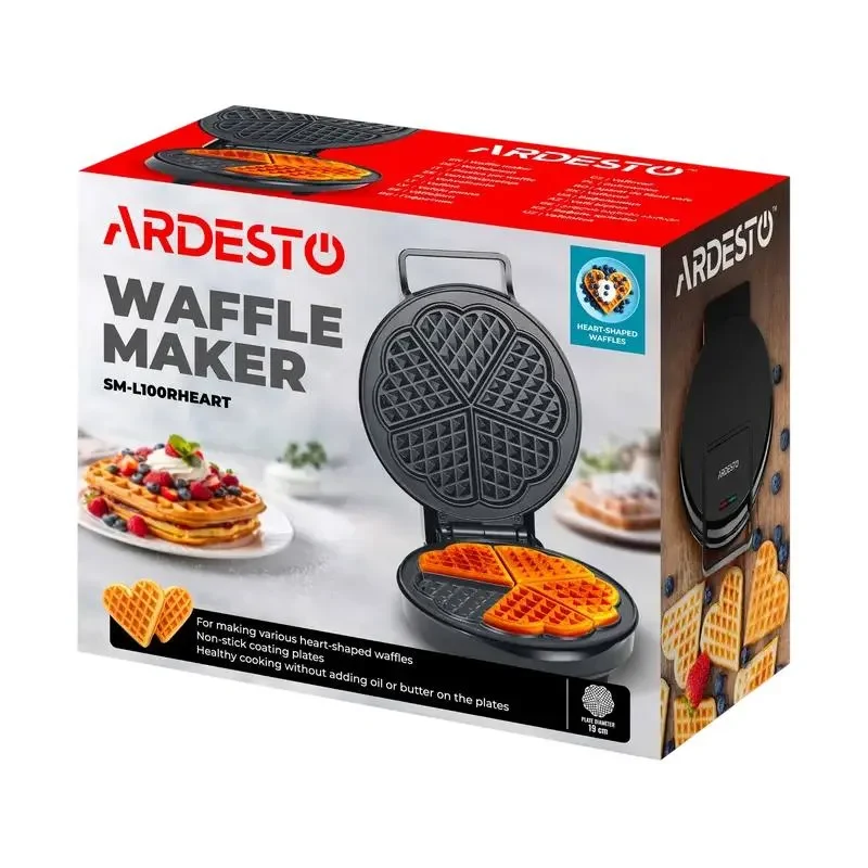 Waffle Maker Ardesto SM-L100RHEART 6