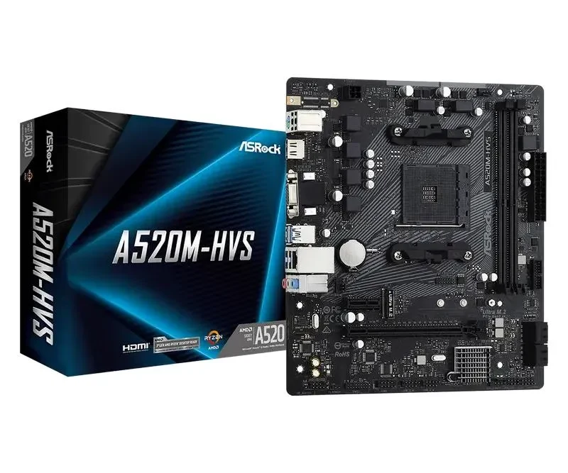 Mainboard ASRock A520M-HVS, AM4, AMD A520, Micro-ATX 2