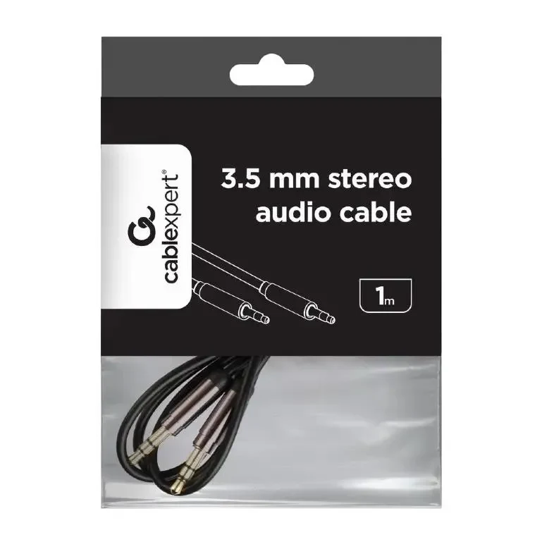 Audio Cable Cablexpert CCAP-444-1M, 3.5mm 3-pin (M) - 3.5mm 3-pin (M), 1m, Black 3