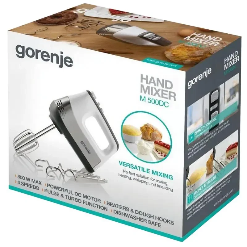 Hand mixer Gorenje M500DC, White | Silver 4