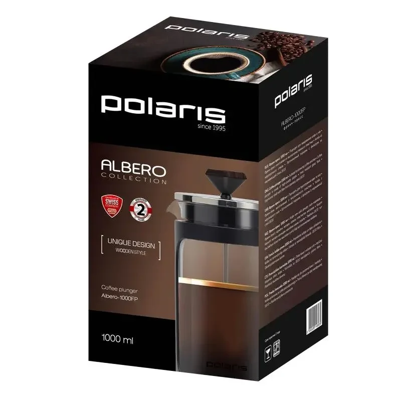French Press Polaris Albero-1000FP, 1L, Black 4