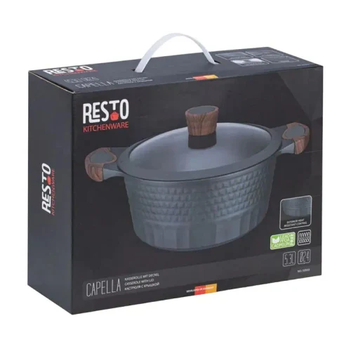 Pot RESTO 93503, 4.6L, 24cm, Black