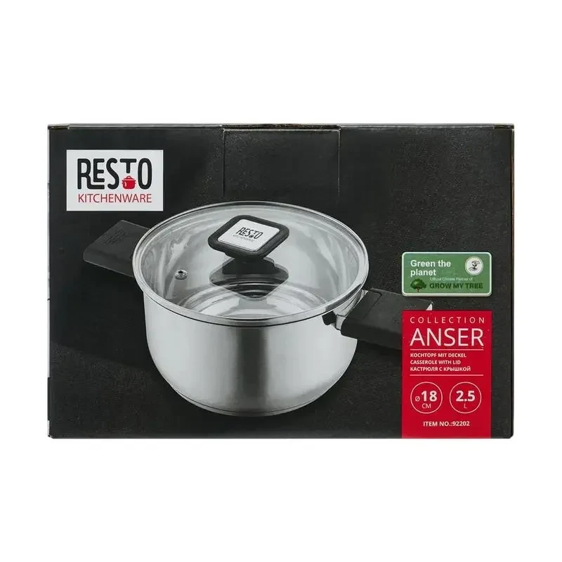 Pot RESTO 92202, 2,5L, Stainless Steel 18