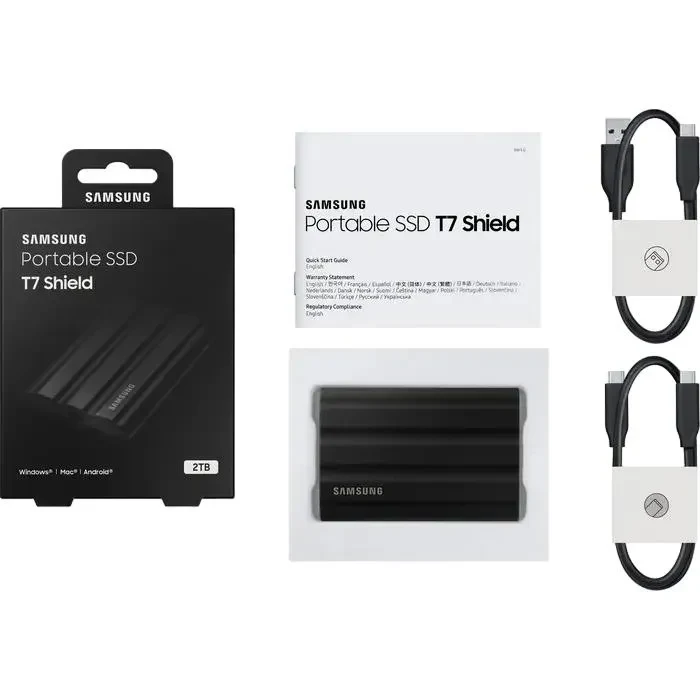 External Portable SSD Samsung Portable SSD T7 Shield, 2 TB, Black (MU-PE2T0S/WW) 4