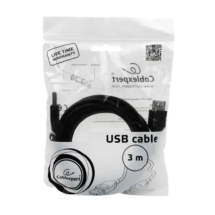 Extension Cable Cablexpert CCP-USB2-AMAF-10, USB Type-A (M)/USB Type-A (F), 3m, Black 3