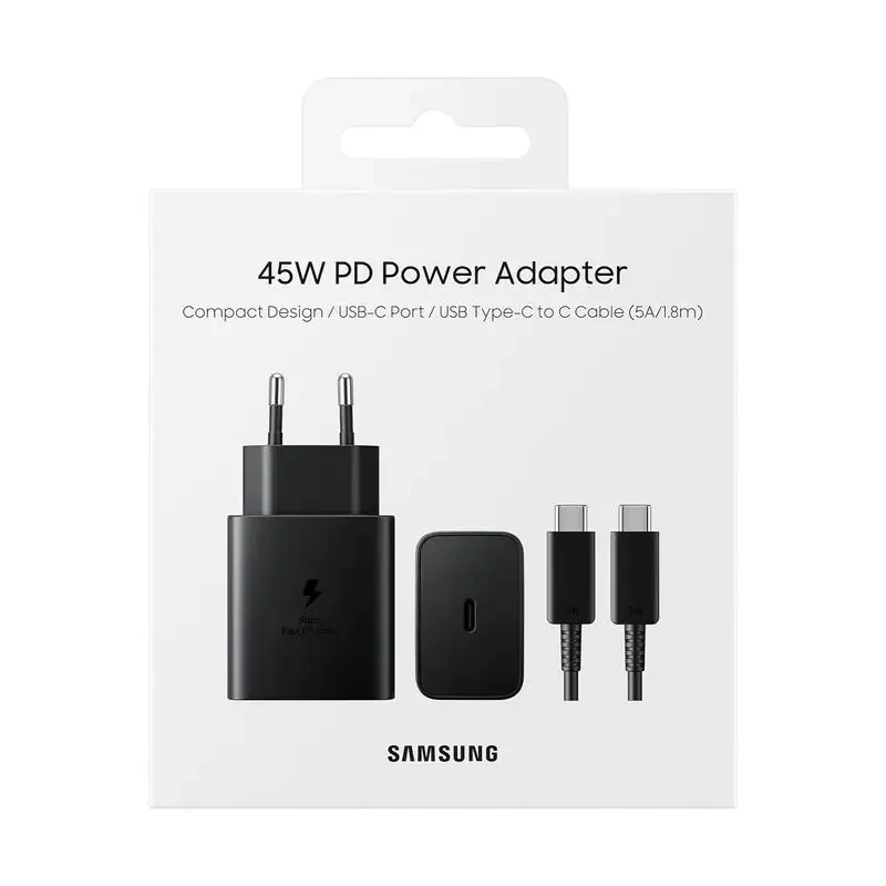 Wall Charger Samsung Fast Travel Charger EP-T4511, 45W, Black 5