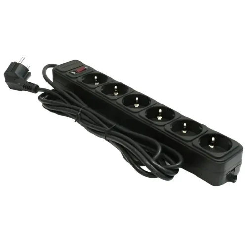 Power Strip Ultra Power UP6-B-6PPB, 6 Outlets, 1,8m, Black