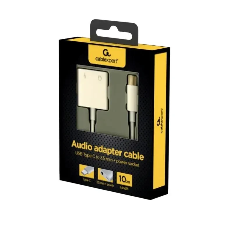 Audio Adapter Cablexpert A-CM-3.5FP-01, USB Type-C (M) - 3.5mm 4-pin (F), 0,01m, White 3