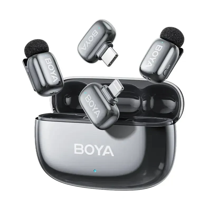 Portable Recording Microphone Boya mini 2-01, Wireless, Grey 4