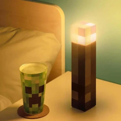 Night Light Paladone Minecraft Torch Light, Brown