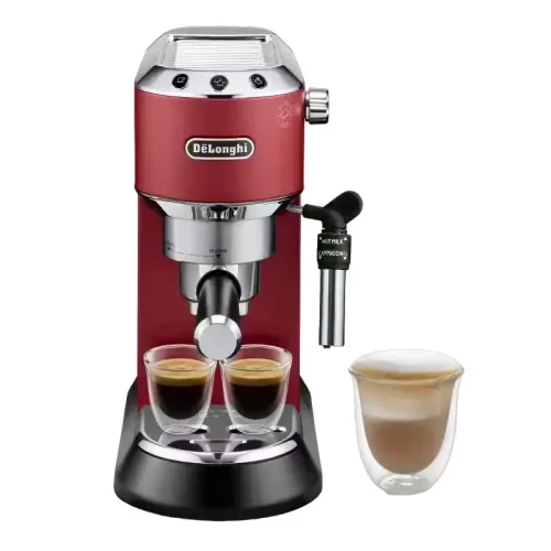 Carob Coffee Maker DeLonghi Dedica Pump Espresso, 1300W, Red