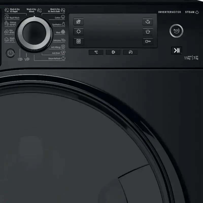 Combo Washer-Dryer Hotpoint-Ariston NDD 11725 BDA EE, 11kg, Black 5