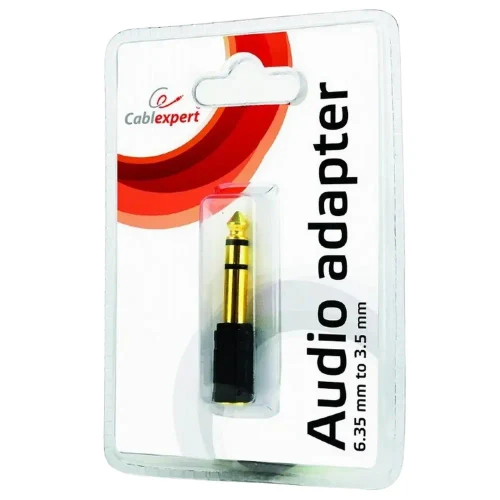 Audio Adapter Cablexpert A-6.35M-3.5F, 6.35mm 3-pin (M) - 3.5mm 3-pin (F), Black