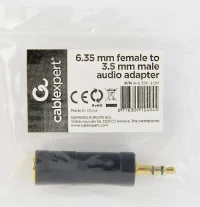Audio Adapter Cablexpert A-6.35F-3.5M, 6.35mm 3-pin (F) - 3.5mm 3-pin (M), Black