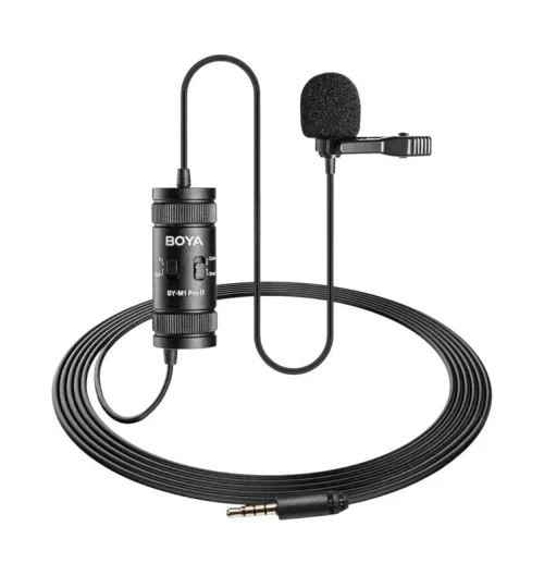 Portable Recording Microphone Boya BY-M1 Pro II, Wired Analog, Black