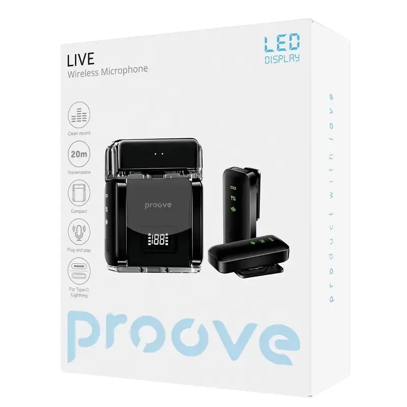 Portable Recording Microphone Proove Live, Wireless, Black 3