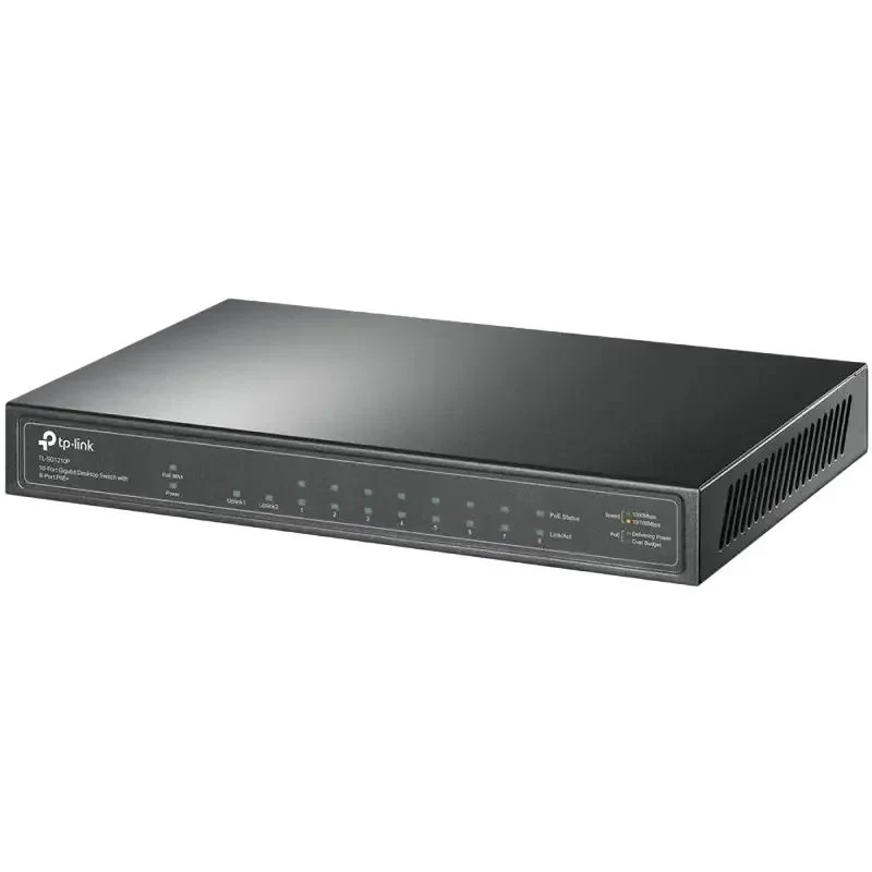 10-port 10/100/1000Mbps POE+ Switch TP-LINK "TL-SG1210P", 8 PoE+ ports, 63W Budget, SFP, Steel Case 2