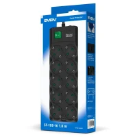Power Strip SVEN SF-10E-16, 10 Outlets, 1,8m, Black 7