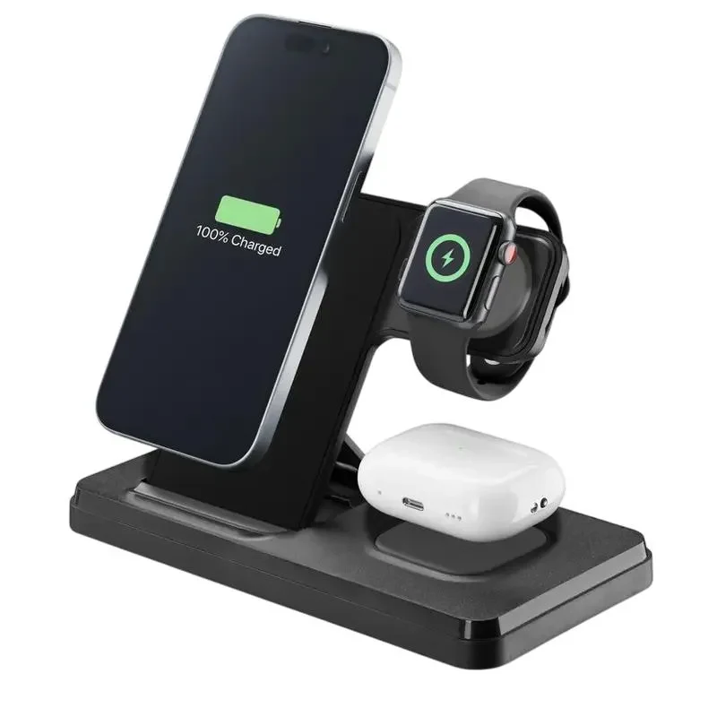 Wireless Charger Cellularline Triple Station 3 in 1, 15W, Black 5