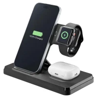 Wireless Charger Cellularline Triple Station 3 in 1, 15W, Black