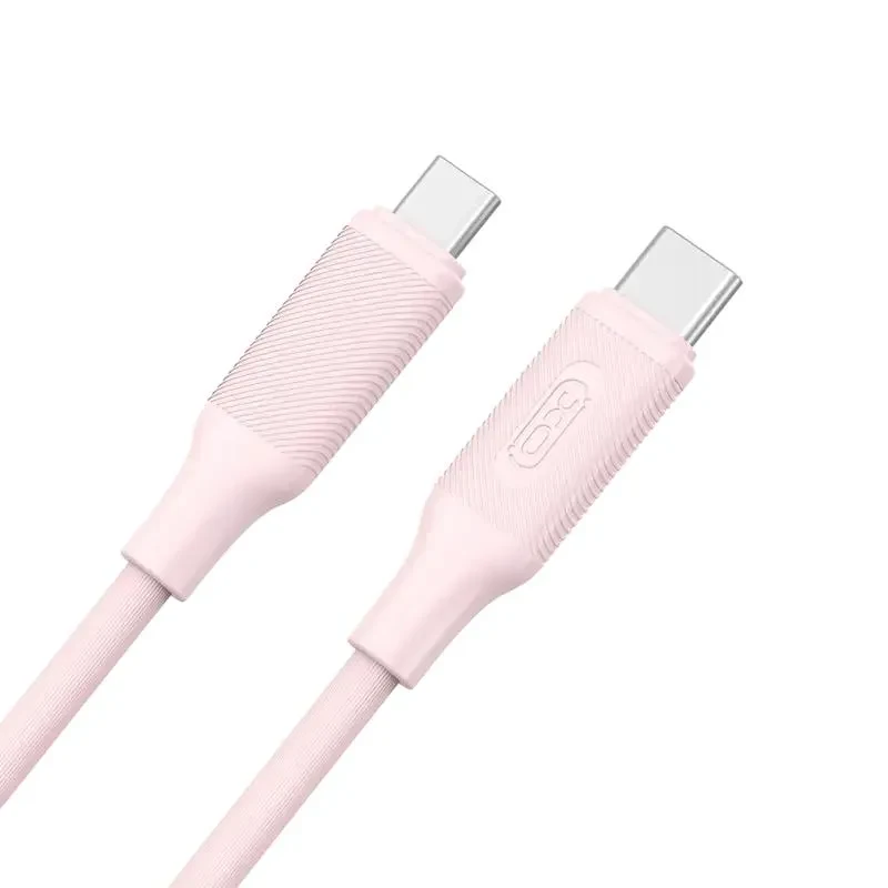 Charge and Sync Cable XO NB-Q265B, USB Type-C/USB Type-C, 1m, Pink 2
