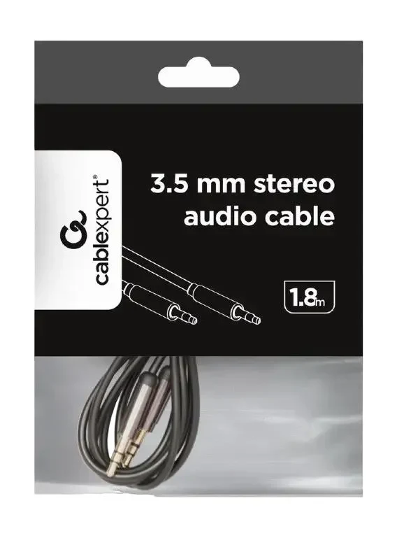 Audio Cable Cablexpert CCAP-444-6, 3.5mm 3-pin (M) - 3.5mm 3-pin (M), 1,8m, Black 3