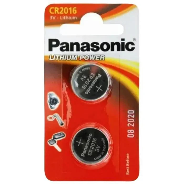 Button Cell Battery Panasonic CR-2016EL, CR2016, 2pcs. 2