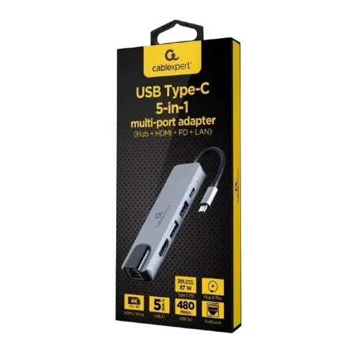 Docking Station Gembird A-CM-COMBO5-04, Grey