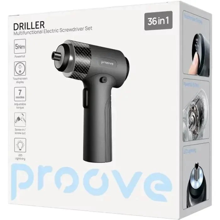 Multifunctional Electric Screwdriver Set Proove Driller 36 in1, Gray 5