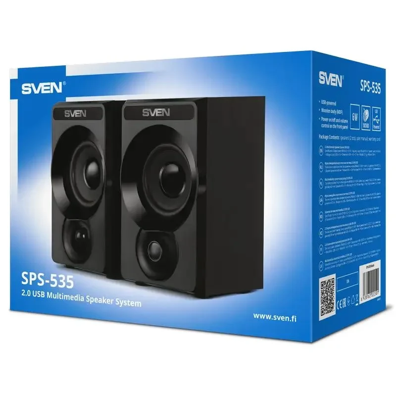 Portable Speakers 2.0 CH SVEN SPS-535, Black 2