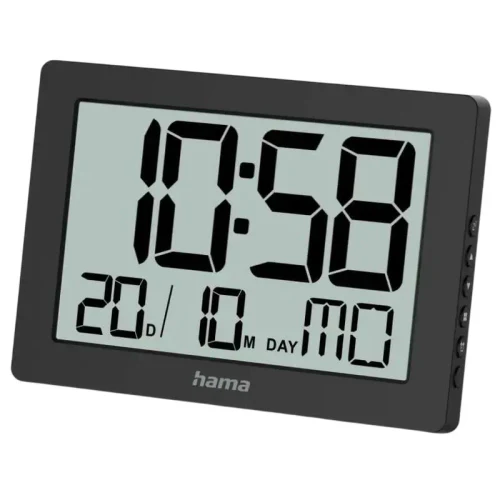 Digital Wall Clock Hama Ko Tao 222230 Black