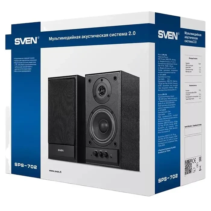 Computer Speakers 2.0 SVEN SPS-702, Walnut 2