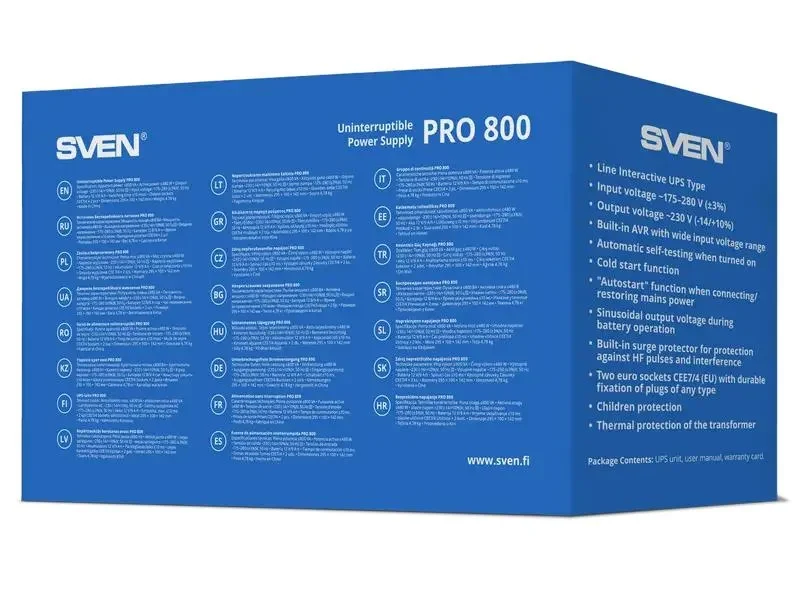 Uninterruptible Power Supply SVEN Pro  800, Line-interactive, 800VA 5