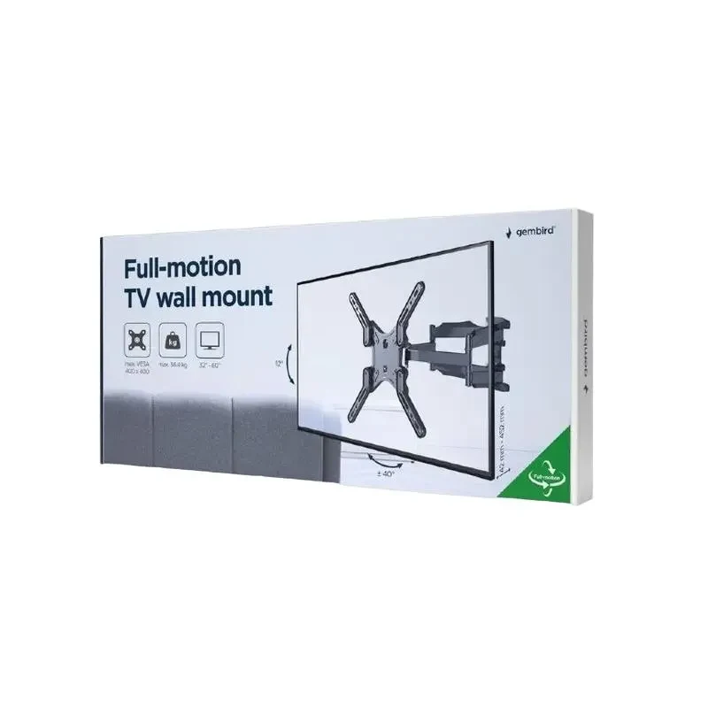 Full Motion Wall Mount Gembird WM-60ST-01, Black 9