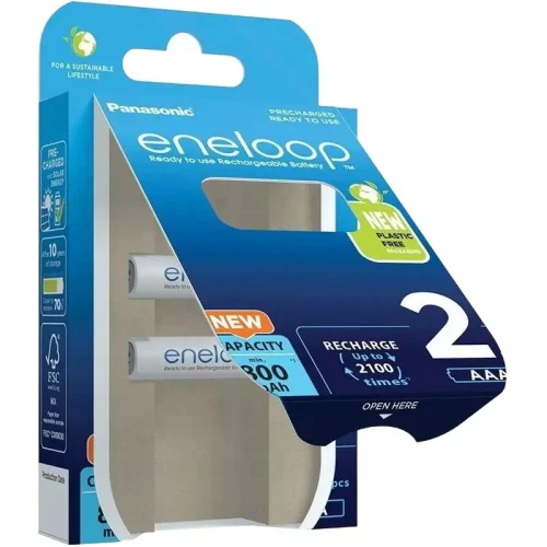 Rechargeable Batteries Panasonic BK-4MCDE/2CP, AAA, 800mAh, 2pcs.