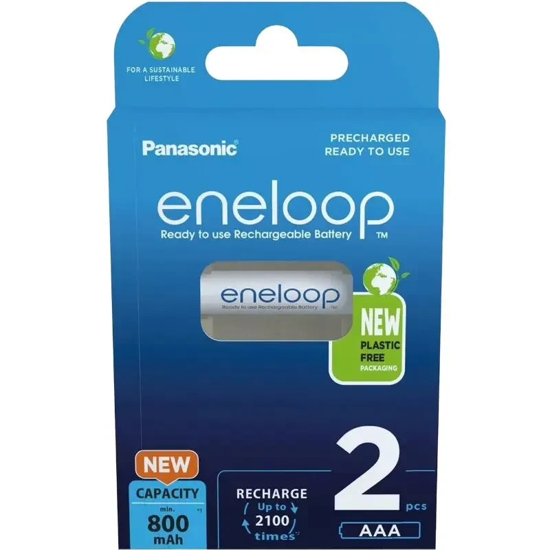 Rechargeable Batteries Panasonic BK-4MCDE/2CP, AAA, 800mAh, 2pcs. 2