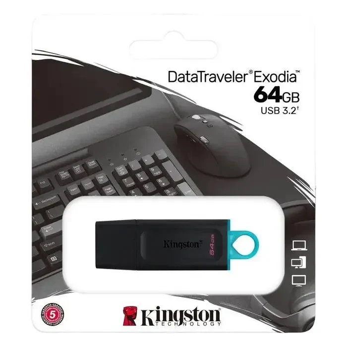 USB Flash Drive Kingston DataTraveler Exodia, 64GB, Black/Blue 2