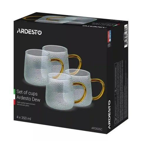 Set of cups Ardesto AR2635C, 350 ml, 4 pcs, Transparent