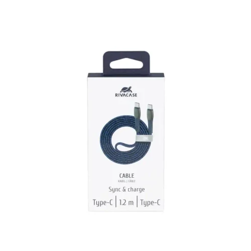 Charge and Data Cable Rivacase PS6105, USB Type-C/USB Type-C, 1,2m, Blue